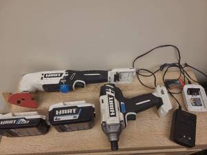 lot 91 image: HART 20V Cordless Tool Set with Batteries and Charger