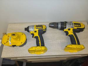 lot 99 image: DeWalt Cordless Drill and Impact Driver Set with Battery