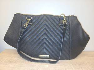 lot 10 image: Rosetti Black Quilted Chevron Shoulder Tote Bag
