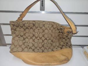 lot 71 image: Coach Signature Canvas Hobo Shoulder Bag