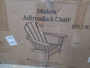 lot 105 image: BRAND NEW Modern Adirondack Chair Set of 2 RETAIL $349.99