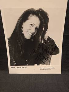 lot 50903 image: Rita Coolidge Signed 8x10 Black and White Promo Photo