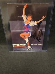 lot 50929 image: Nathalie Krieg Signed Figure Skating Postcard - Bieler Tagblatt