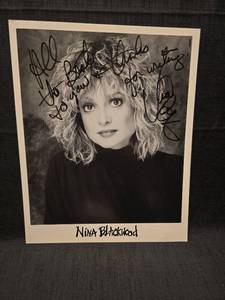 lot 50971 image: Nina Blackwood Signed 8x10 Black and White Promo Photo
