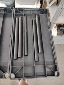 lot 61665 image: 4 Shelf Plastic Storage Rack (only 5 Supports)