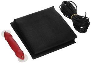 lot 61692 image: Prime-Line P 7541 Screen Door Repair Kit with Rolling Tool �� Replace Screen on Windows or Patio Doors, 48 x 84 Charcoal Fiberglass Screen Cloth (1 Kit)