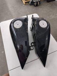 lot 61701 image: black motorcycle fuel tanks