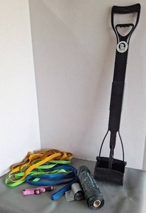 lot 119 image: Collar, Leashes, Harness, Dog Doo Bags and Scooper