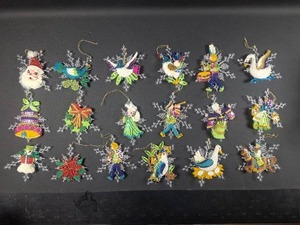 lot 18 image: Vintage Double Sided Ornaments 12 Days of Christmas
