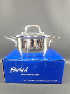 lot 87 image: NIP Parini Platinum Series 2.5QT Square Covered Dutch Oven (unwrapped for pictures)