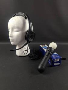 lot 25 image: Plantronics Gaming Headset with Sony PlayStation Move Motion Controller