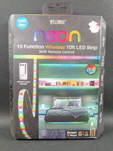 lot 33 image: Illumina Neon 15 Function Wireless 10ft LED Strip with Remote Control RGB