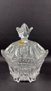 lot 39 image: Crystal Covered Jam Jar with Lily Finial