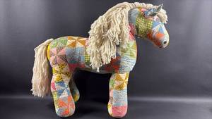 lot 45 image: Patchwork Pony Toy Stands Approximately 18 Inches Tall