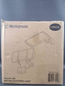 lot 80 image: NIB Westinghouse Solar LED Motion Activated Light SR62AA21H-06