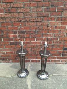lot 180 image: Pair Heavy Metal Lamps