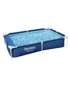 lot 1202 image: $100 Bestway Steel Pro 87 x 59 x 17 Rectangular Above Ground Pool