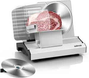lot 1218 image: $140 CUSIMAX 9 Meat Slicer, 2-Blade Electric Slicer, 1-20mm Adjustable