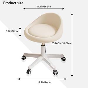 lot 1219 image: $57 Rolling Stool - Swivel Seat, Adjustable Height, Quiet Wheels, PU Leathe
