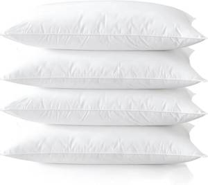 lot 1229 image: Acteb Medium Support Bed Pillows Queen Size Set of 4, 20x30 Hypoallergeni