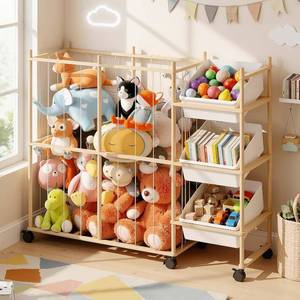 lot 1241 image: Sevenblue Toy Storage Organizer with 3 Bins, Kids Shelf for Stuffed Toys