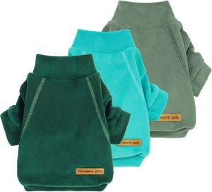 lot 1245 image: Fitwarm 3 Pack Fleece Dog Sweaters, Turtleneck Winter Clothes, Small