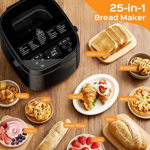 lot 1265 image: $200 2.5lb Bread Maker with Built-in Scale, 25-in-1, Non-Stick Pan, Jet Black