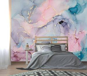 lot 1266 image: $59 XMPMBM Colorful Marble Fabric Wallpaper Wall Mural 88 x 59 (36 sq ft)