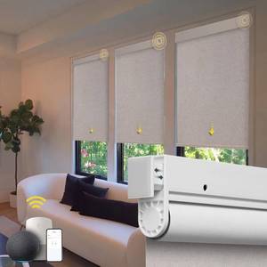 lot 1288 image: $89 Motorized Blinds No-Drill Automatic Cordless Roller Shades Remote 34x64