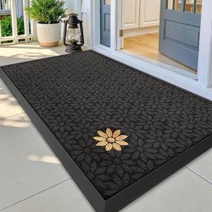 lot 1292 image: $53 LUMI Premium Front Door Mat 32x47, Non-Slip Rubber, Tree Dirt Trapper,