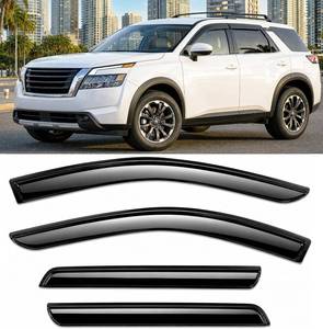 lot 1298 image: $55 Tape-On Rain Guards for Nissan Pathfinder - Window Visors, Smoke Tinted