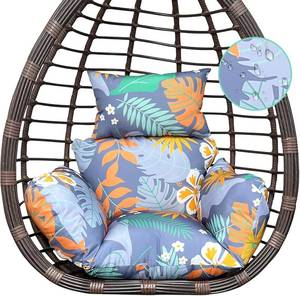 lot 1307 image: $46 IndoorOutdoor Egg Chair Cushion - Floral U-Shaped Back Cushions for Egg Chair