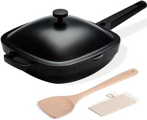 lot 1321 image: USELUCK 10.5-Inch Ceramic Pan with Lid, Nonstick Fry Pan, Cast Aluminum Pan