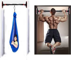 lot 1325 image: $80 Pull Up Bar wAdjustable Doorway Sensory Swing for Kids, Fits 24-36 in Door Frames