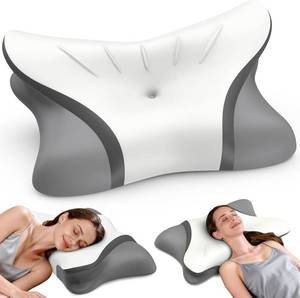 lot 1338 image: Cervical Neck Pillow for Pain Relief - Contour Memory Foam with Cover