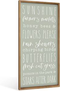 lot 1341 image: Spring Wall Art Wood Framed 23.6 11.8 in Green Sign for Wall, Home Decor