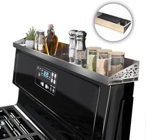 lot 1355 image: STUTOV 30 Magnetic Stove Top Shelf - Stainless Steel Spice Rack & Organize