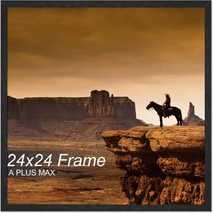 lot 1358 image: A PLUS MAX Square 24x24 Frame, Black Engineered Wood Picture Frame 24x24