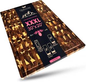 lot 1369 image: $130 30 x 20 Acacia End Grain Cutting Board, Heavy-Duty Butcher Block