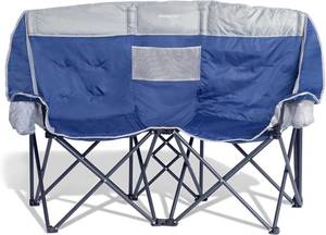 lot 1378 image: $90 SunnyFeel Double Camping Loveseat Chair Blue Foldable Portable Pocket