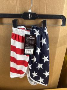 lot 1394 image: Grunt Style Ranger-Style Workout Shorts - USA Flag - Small
