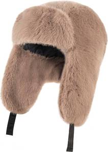 lot 67203 image: Trapper Hat with Ear Flaps - Winter Russian-Style Fur Pilot Ushanka, Windproof Skiing for Men & Women