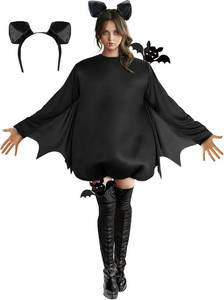 lot 67266 image: UQJE Fun Adult Halloween Bat Costume with Cute Headpiece for Party Cosplay