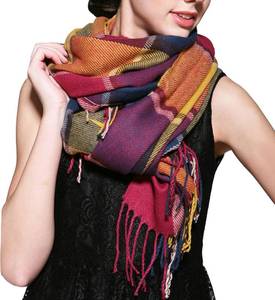 lot 67286 image: Wander Agio Womens Fashion Long Shawl Big Grid Winter Warm Lattice Large Scarf