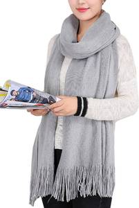 lot 67453 image: Wander Agio Womens Warm Long Scarves Winter Scarfs Pure Color Scarf Tassel