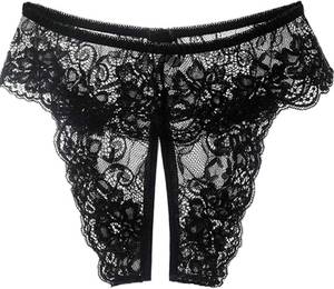 lot 67462 image: Womens Hollowed Out Valentine Panties Stretch Lace Briefs Underwear See Through Thongs Underpants Multipack