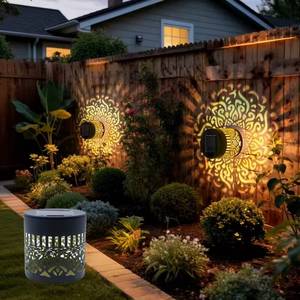 lot 85595 image: Outdoor Waterproof Solar Wall Light Hollow Iron Fence Sconce Photocell One Unit