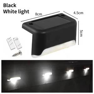 4 Pack Solar Stair Fence Lights Outdoor Waterproof Deck Step Fence Sconce Dusk to Dawn