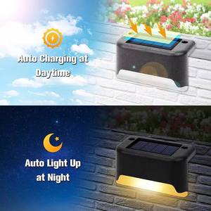 4 Pack Solar Stair Fence Lights Outdoor Waterproof Deck Step Fence Sconce Dusk to Dawn