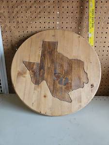 lot 5030 image: Larry Phagan Hand Crafted Texas Wood Lazy Susan 22 Inch